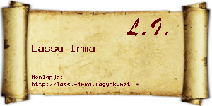 Lassu Irma névjegykártya