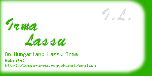 irma lassu business card